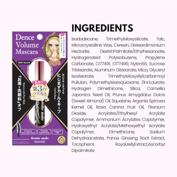 HEROINE MAKE by KISSME Mascara Volumizing Eye Makeup & Curl, Waterproof Long-lasting False Eyelash Effect with Curvy Brush Advanced Film 01 Jet Black