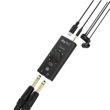 IK Multimedia iRig HD X Guitar Audio Interface - 96 kHz Music Recording, 24-bit, For iPhone, iPad, M...