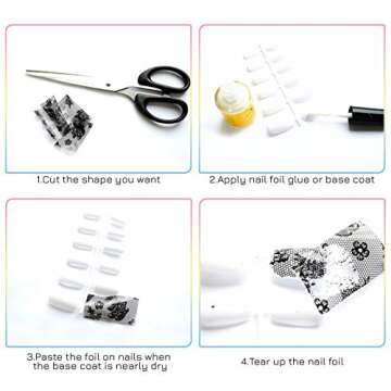 100 Sheets Nail Foil Transfer Sticker Kit, Bagvhandbagro Nail Art Decals Nail Foil Tips Starry Sky Laser Flower Leopard Print Transfer Foils Stickers DIY Nail Art Decorations Nail Supplies Nail Design