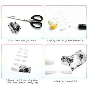 100 Sheets of Vibrant Nail Foil Transfer Stickers