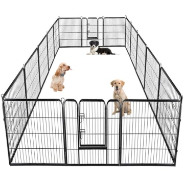 BestPet Dog Playpen Indoor 40 inch 16 Panels Metal Dog Pen Pet Dog Fence Outdoor Exercise Pen with D...