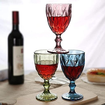 Taganov Green Wine Glasses 4-Pack Vintage Style Goblets