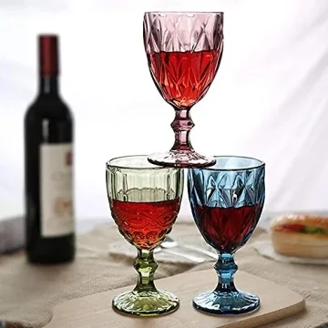 Taganov Green Wine Glasses 4-Pack Vintage Style Goblets