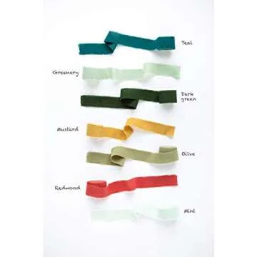 Olive green 1 inch wide 5 yds frayed edges handmade cotton ribbon hand dyed for Rustic wedding invitation ties favors gift wrapping Party decor bows Florist Bouquet supplies Flat lay props