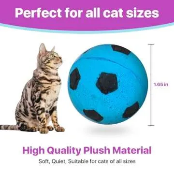 SPOT Sponge Soccer Ball Cat Toys - Interactive and Colorful Plush Toy, Fun for Cats and Kittens to Bat and Chase, Keep Cats Entertained - 1.5" Assorted 4- Pack
