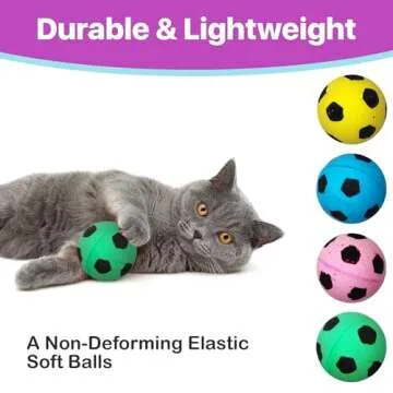 SPOT Sponge Soccer Ball Cat Toys - Interactive and Colorful Plush Toy, Fun for Cats and Kittens to Bat and Chase, Keep Cats Entertained - 1.5" Assorted 4- Pack