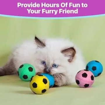 SPOT Sponge Soccer Ball Cat Toys - Interactive and Colorful Plush Toy, Fun for Cats and Kittens to Bat and Chase, Keep Cats Entertained - 1.5" Assorted 4- Pack