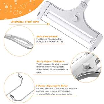 Patelai Heavy Stainless Steel Cheese Slicer with Adjustable Thickness