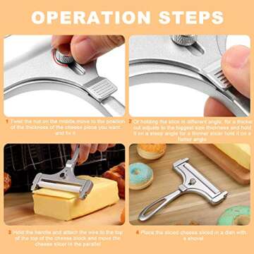 Patelai Heavy Stainless Steel Cheese Slicer with Adjustable Thickness