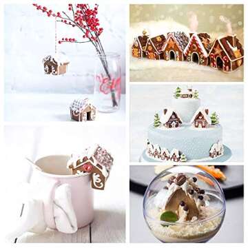 3Pcs Christmas House Cookie Cutter Set, Mini Ginger House Stainless Steel Cookie Cutter, Chocolate L...