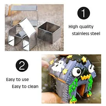 3Pcs Christmas House Cookie Cutter Set, Mini Ginger House Stainless Steel Cookie Cutter, Chocolate Little House Biscuit Mold, DIY Baking Decorating Tools