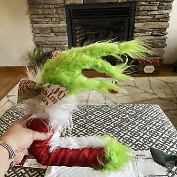 Newooh Furry Green Grinch Arm Ornament Holder for The Christmas Tree for Christmas Home Party Christ...