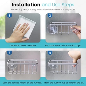 Premium HLOOL Kitchen Sink Sponge Holder for Tidiness