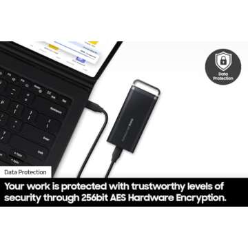 SAMSUNG T5 EVO Portable SSD 8TB, USB 3.2 Gen 1 External Solid State Drive, Seq. Read Speeds Up to 460MB/s for Gaming and Content Creation, MU-PH8T0S/AM, Black (Renewed)