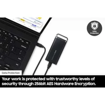 SAMSUNG T5 EVO Portable SSD 8TB, USB 3.2 Gen 1 External Solid State Drive, Seq. Read Speeds Up to 460MB/s for Gaming and Content Creation, MU-PH8T0S/AM, Black (Renewed)