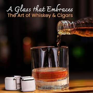 Cigar Whiskey Glass Set with Holder & Whiskey Stones
