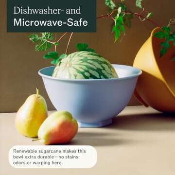 Mini ReBowl, Azure, 2.75 Quart Mixing Bowl Orange, Microwave & Dishwasher Safe, BPA-Free, Eco-Friendly & Durable, Round Serving Bowl for Salad, Dessert, Food Storage