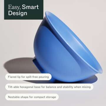 Mini ReBowl, Azure, 2.75 Quart Mixing Bowl Orange, Microwave & Dishwasher Safe, BPA-Free, Eco-Friendly & Durable, Round Serving Bowl for Salad, Dessert, Food Storage