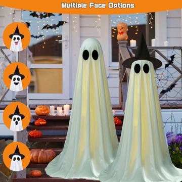 DIY Halloween Ghost Kit - Remote Control String Lights - Spooky Decor