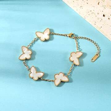 AIMADE Elegant Butterfly Bracelet - Adjustable, Gold-Plated
