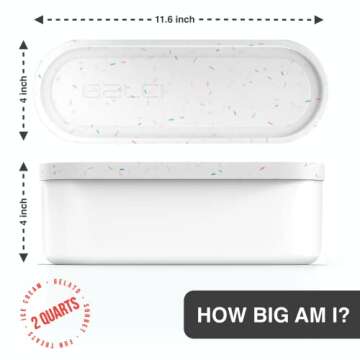 BALCI Ice Cream Container 2 Quart for Homemade Treats