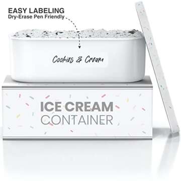 BALCI Ice Cream Container 2 Quart for Homemade Treats