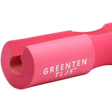 Greententljs Barbell Squat Neck Rack Cushion Foam Shoulder Pad and Ankle Strap Fitness Padded Cable Attachment Squat Pads for Gym Weight Lifting Hip Glute Exercises (Pink)