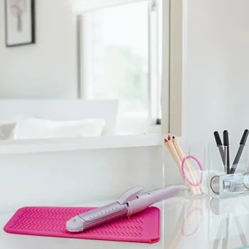 Silicone Heat Resistant Mat Pouch for Hot Hair Tools Pink