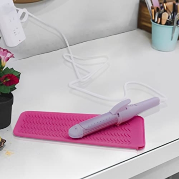 Silicone Heat Resistant Mat Pouch for Hot Hair Tools Pink