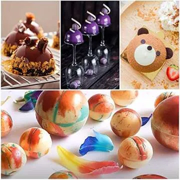 Large 6-Cavity Semi Sphere Silicone Mold, Baking Mold for Making Hot Chocolate Bomb, Cake, Jelly, Dome Mousse（Brick red） (2pcs)