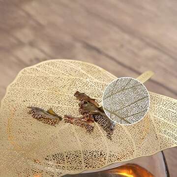 Tea Leaf Strainer Metal Tea Strainer Stainless Steel Leaf Tea Strainer (Maple and Bodhi Leaf) (gold bodhi)