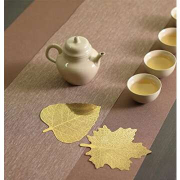 Tea Leaf Strainer Metal Tea Strainer Stainless Steel Leaf Tea Strainer (Maple and Bodhi Leaf) (gold bodhi)