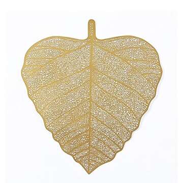 Tea Leaf Strainer Metal Tea Strainer Stainless Steel Leaf Tea Strainer (Maple and Bodhi Leaf) (gold bodhi)