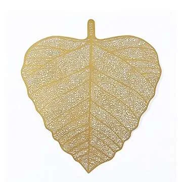 Tea Leaf Strainer Metal Tea Strainer Stainless Steel Leaf Tea Strainer (Maple and Bodhi Leaf) (gold bodhi)