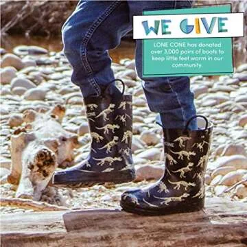 Lone Cone Kids Rain Boots with Easy Handles for Fun Play