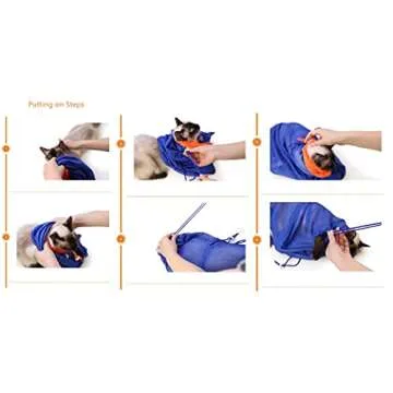 Cat Grooming Bag Puppy Dog Cleaning Polyester Soft Mesh Scratch & Biting Resisted for Bathing Injecting Examining Nail Trimming
