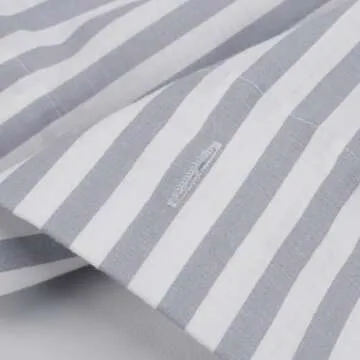 Eastern 100% Cotton Gray Farmhouse Shower Curtain with Lace Trim, Shabby Chic Shower Curtains for Bathroom, Country Cottage Ruffled Fabric Shower Curtain Washable 72 x 72