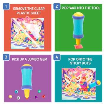 Educational Insights Jumbo Gem Kit - Arts and Crafts for Kids, Toddler Art Supplies, Toddler DIY Sensory Activity, Easter Basket Stuffers, Gift for Girls and Boys Ages 5+