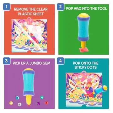 Educational Insights Jumbo Gem Kit - Arts and Crafts for Kids, Toddler Art Supplies, Toddler DIY Sensory Activity, Easter Basket Stuffers, Gift for Girls and Boys Ages 5+