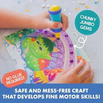 Educational Insights Jumbo Gem Kit - Arts and Crafts for Kids, Toddler Art Supplies, Toddler DIY Sensory Activity, Easter Basket Stuffers, Gift for Girls and Boys Ages 5+