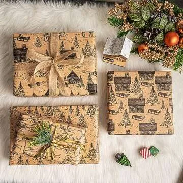 RUSPEPA Christmas Wrapping Paper - Jumbo Design Set