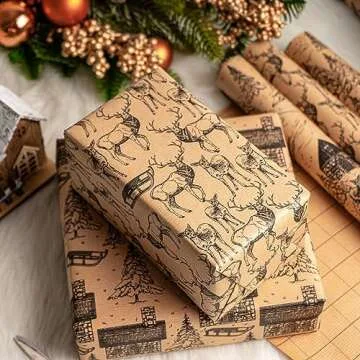 RUSPEPA Christmas Wrapping Paper - Jumbo Design Set