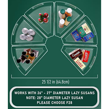 JEISSLIA Lazy Susan Organizer Bins for 26" or 28" Cabinets