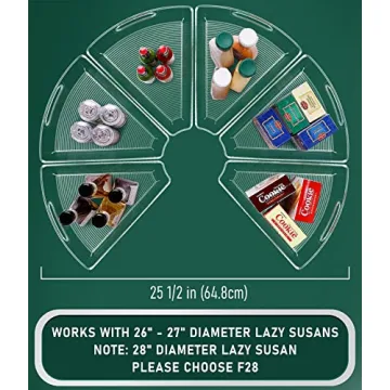 JEISSLIA Lazy Susan Organizer Bins for 26" or 28" Cabinets