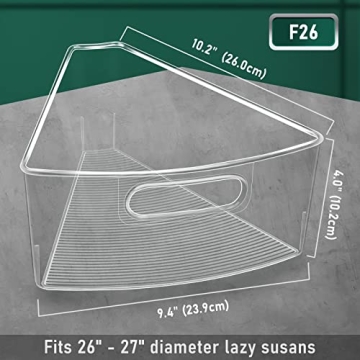 JEISSLIA Lazy Susan Organizer Bins for 26" or 28" Cabinets