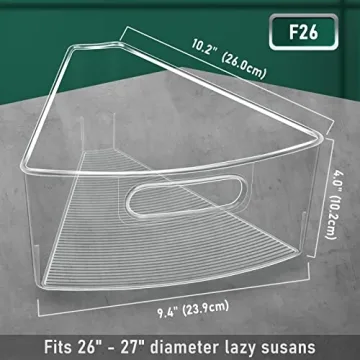 JEISSLIA Lazy Susan Organizer Bins for 26" or 28" Cabinets