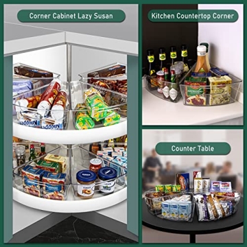 JEISSLIA Lazy Susan Organizer Bins for 26" or 28" Cabinets