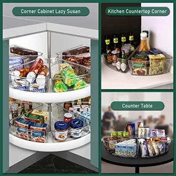 JEISSLIA Lazy Susan Organizer Bins for 26" or 28" Cabinets