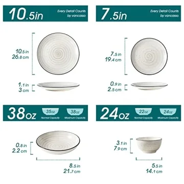 vancasso 24-Piece Bonbon Stoneware Dinnerware Set