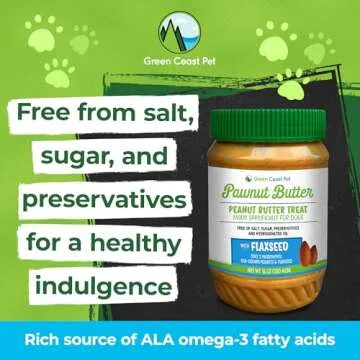 Green Coast Pet All-Natural Pawnut Butter for Dogs | Made in USA | Peanut & Flaxseed Blend